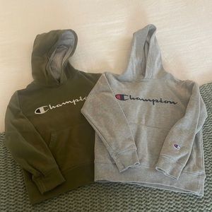 2 boys champion sweatshirts